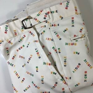 Vintage 1970’s Golf Terms Pop‎ Art  Flat Front Trousers/Par/Bogey/Birdie/Eagle